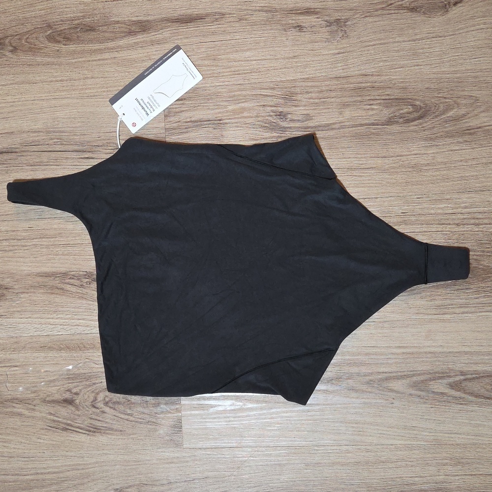 Lululemon Wundermost Ultra-Soft Nulu Asymmetrical Bodysuit *Black Size Large NWT
